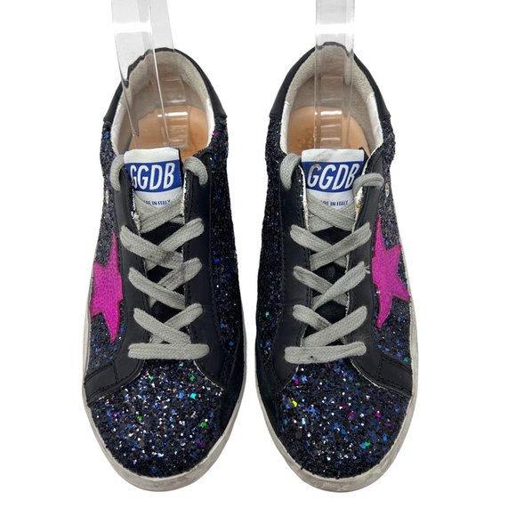 NWOB Golden Goose Superstar Kids Sneakers Galaxy Glitter Fuchsia Star Size 35 - Picture 4 of 17